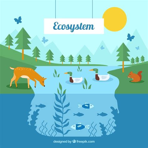 Free Vector | Eco system concept with animals