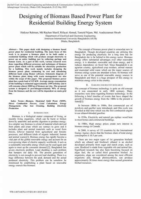 (PDF) Designing of biomass based power plant for residential building energy system