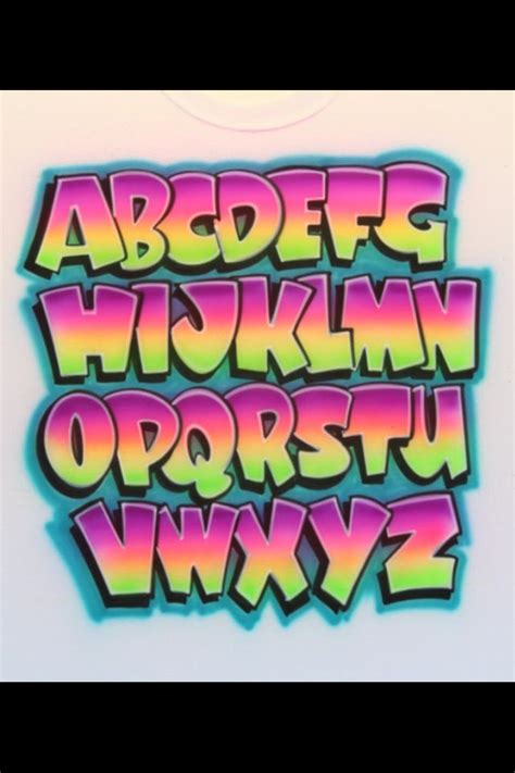 Airbrush Lettering Font - Color-Tone Bold Caps | Graffiti buchstaben, Schriften alphabet ...