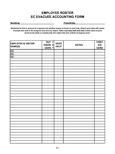 Roster Excel Template