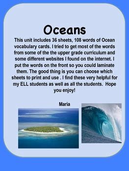 Ocean Vocabulary with Definitions & Pictures by Gimmekiss | TPT