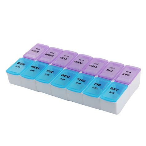 Travel Home Plastic Medication Reminder Daily Am PM Weekly Pill Box ...