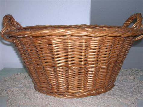 Small Vintage Wicker Laundry Basket by RaesVintage on Etsy