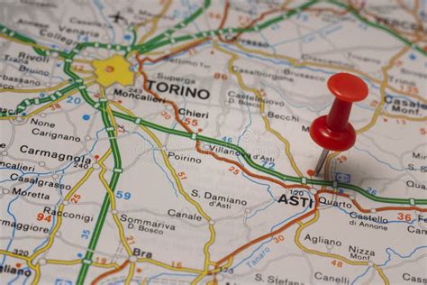 Asti Pinned on a Map of Italy Stock Image - Image of concept, background: 105717361