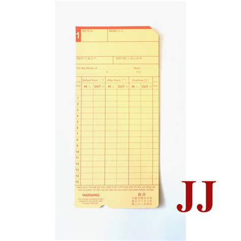 MKP Time Card (100's) Monthly Punch Cards for Employee Attendance Payroll Recorder – JJ ...