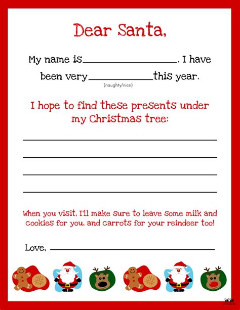 Dear Santa Letter Template Free