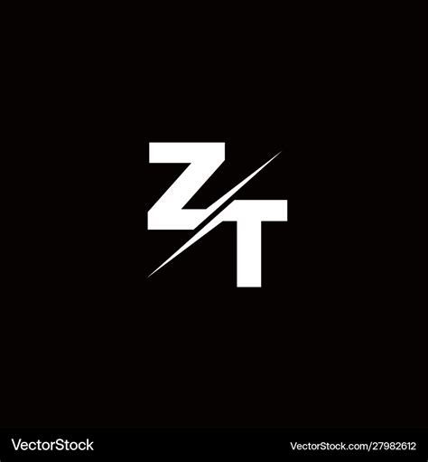 Zt logo letter monogram slash with modern logo Vector Image