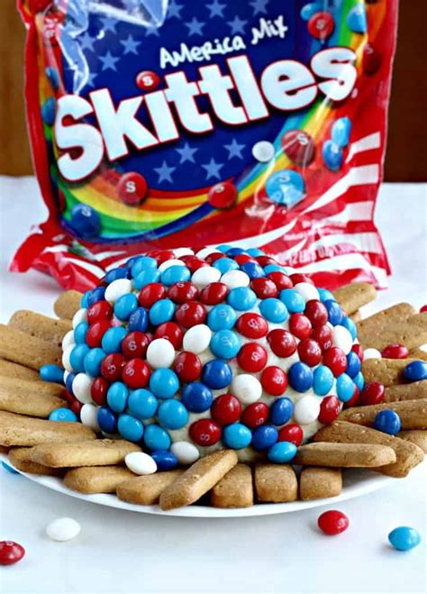 Easy Fourth of July Recipe: Skittles Cheese Ball - Delicious Made Easy