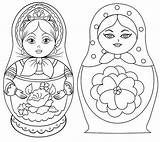 Russian Nesting Doll Coloring Pages Printable Sketch Page sketch template