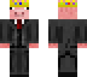 Pig in Suit with Crown | Minecraft Skin