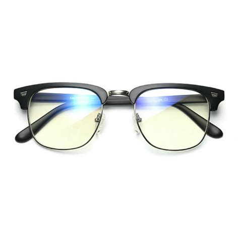 Blue Light Glasses for Computer Anti Glare Half Frame Clubmaster | Teddith - US