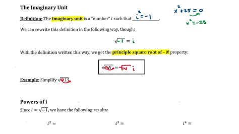 The Imaginary Unit - YouTube