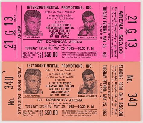 1965 Muhammad Ali versus Liston Full Tickets (2)