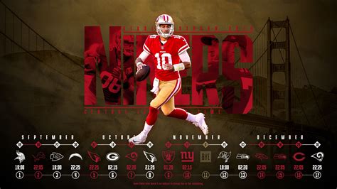 Schedule wallpaper for the San Francisco 49ers Regular Season, 2018 ...