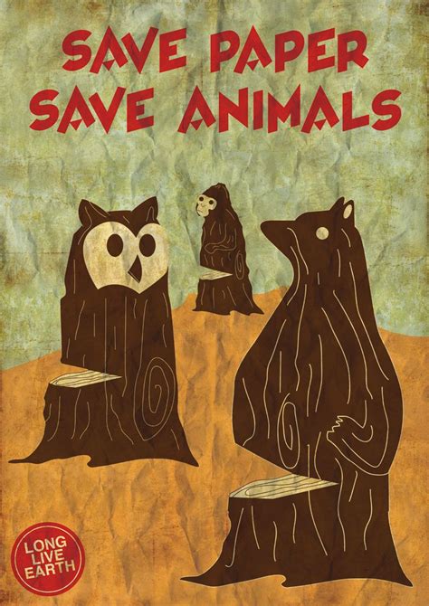 Save Paper, Save Animals Poster