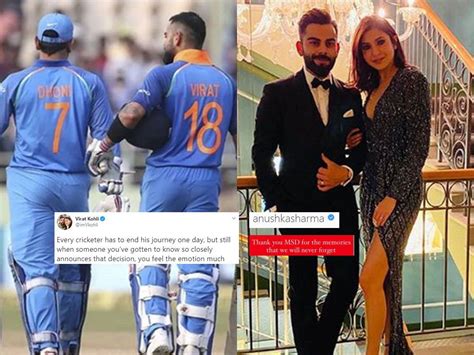 MS Dhoni retirement: Anushka Sharma and Virat Kohli hail MS Dhoni as ...