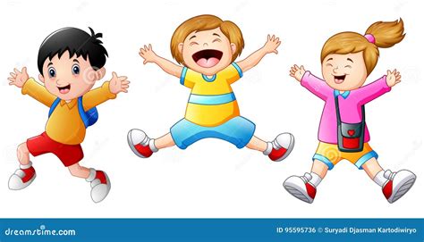 Cartoon Kids Jumping