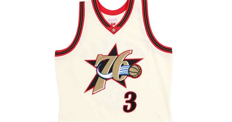 New Mitchell & Ness sports apparel collection features retro Sixers logo from the Allen Iverson ...