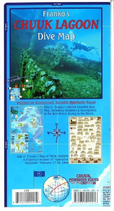 Chuuk (Truk) Lagoon Dive Map by Frankos Maps Ltd. | Chuuk lagoon ...