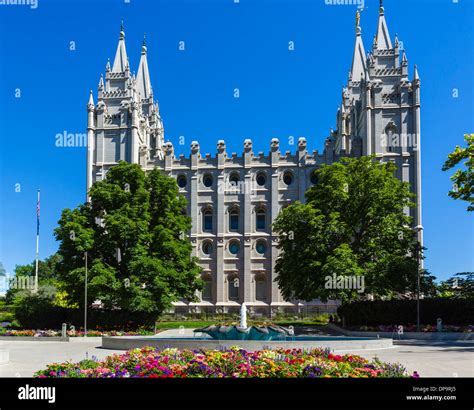 Side view of Salt Lake Temple, Temple Square, Salt Lake City, Utah, USA ...