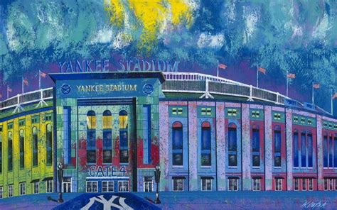 Download Colorful Yankee Stadium Painting Wallpaper | Wallpapers.com