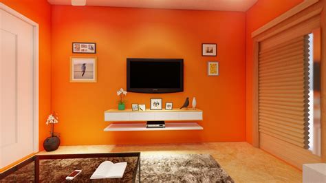 Orange Theme Small Space Living Room - To Near Me