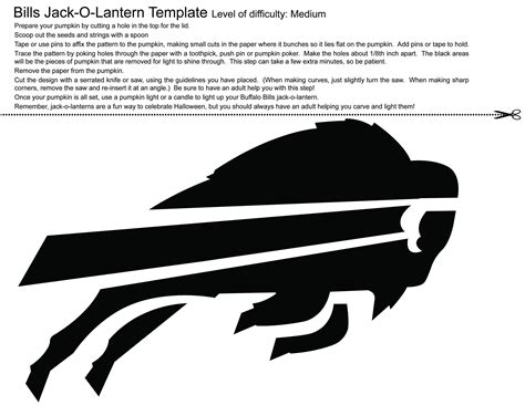 NFL: Buffalo Bills (Pumpkin Stencil - Pumpkin Pattern - Pumpkin Template - Jack-o-lantern ...