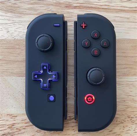 Custom Nintendo Switch Joy-Con Controllers Black LED MOD with Black Ba ...