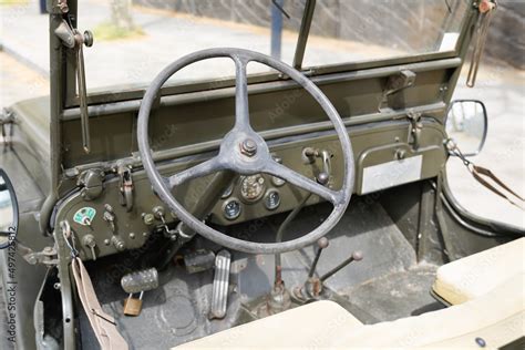 jeep Willys military interior us ww2 car Stock Photo | Adobe Stock