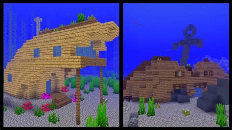 7 Minecraft SHIPWRECK House Ideas! | Fishing