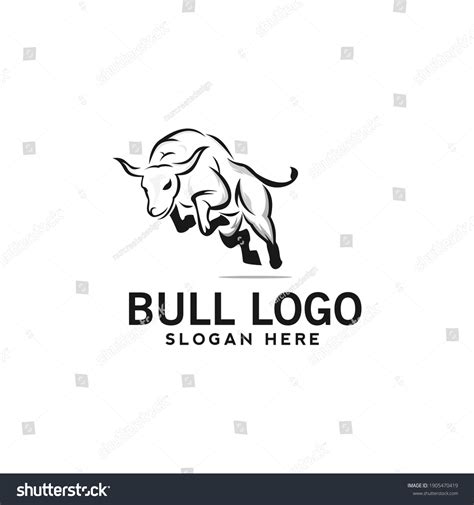 Vector Illustration Jumping Bull Logo Design Stock Vector (Royalty Free) 1905470419 | Shutterstock