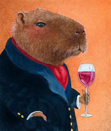 Will Bullas / signed art print / capybara cabernet / animals - Etsy ...