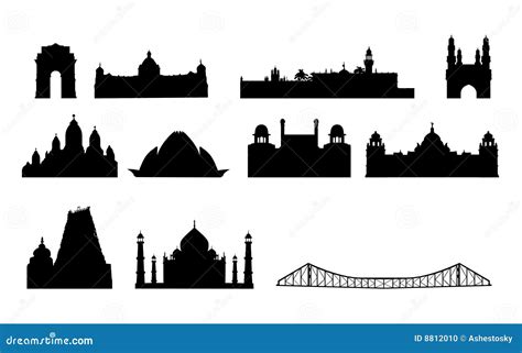 India Famous Landmarks Vector Stock Photo - Image: 8812010