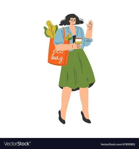 Eco-friendly lifestyle with woman character Vector Image