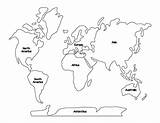 Continents And Oceans Coloring Page sketch template