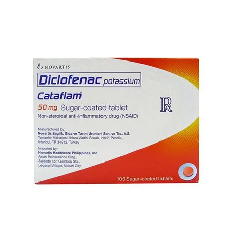 CATAFLAM Diclofenac Potassium 50mg Sugar-Coated Tablet 100's price in the Philippines | MedsGo ...