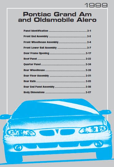 1990-2004 Pontiac Grand Am and Oldsmobile Alero Collision Repair Manual | Pontiac grand am ...