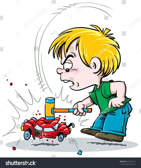 Child Destroying Toys Stock Vector 243733471 - Shutterstock