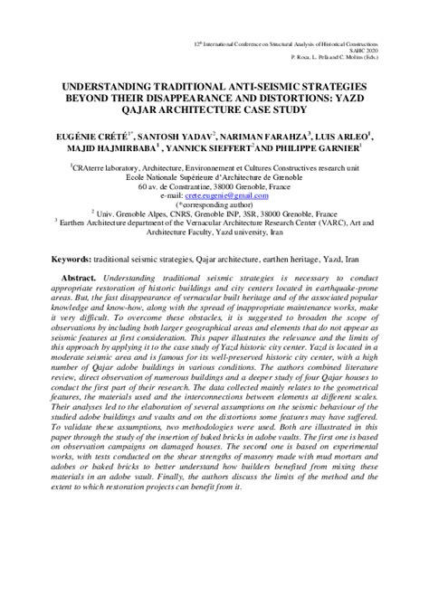 (PDF) Understanding Traditional Anti-Seismic Strategies Beyond Their Disappearance and ...