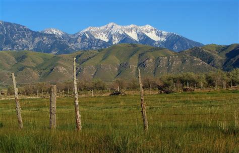 View of Mount Nebo from the northwest. The three cirques at the top are ...