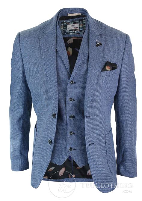 Cavani Cargan Mens Smart Casual Blue Blazer Tailored Fit Formal | Happy ...