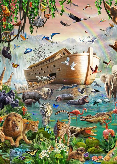 Noah's Ark Jumbo Wallpaper Mural | Wallsauce UK | Noahs ark wallpaper, Nature art painting ...