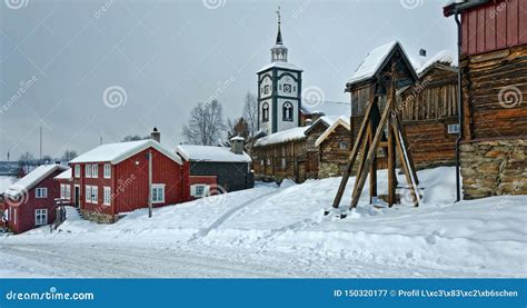 Norway. a Norwegian Old Town in Winter Stock Image - Image of wonderful ...