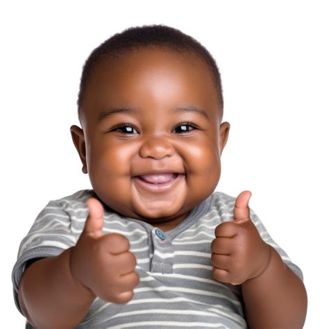 Premium AI Image | a baby giving thumbs up white background