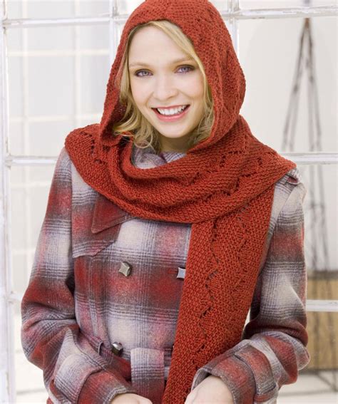 Crochet Hooded Scarf Pattern Comfy Hooded Scarf Red Heart - mecrochet.com