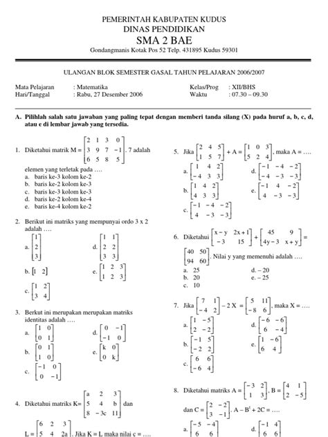 Matematika Sma Kelas 12 - Homecare24