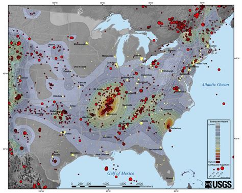 USGS Map Showing The Prevalence Of Earthquakes In The United States ...