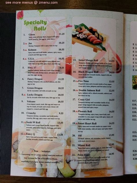 Online Menu of sushi 99 Restaurant, Palm Coast, Florida, 32137 - Zmenu