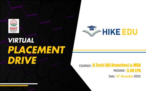 Virtual Placement drive by Hike Education - RIMT University