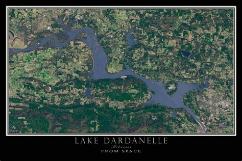 The Lake Dardanelle Arkansas Satellite Poster Map | Lake, Map poster ...